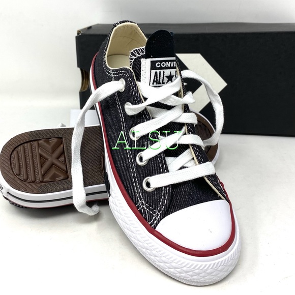Converse Ctas Low Top Canvas Garnet Black Casual Sneakers Kid’s Size 363705F - Picture 8 of 10